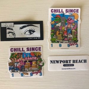 rare brandy melville stickers (4 pack)